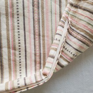 Pillow Cover Sham Striped Canvas Soft Neutrals